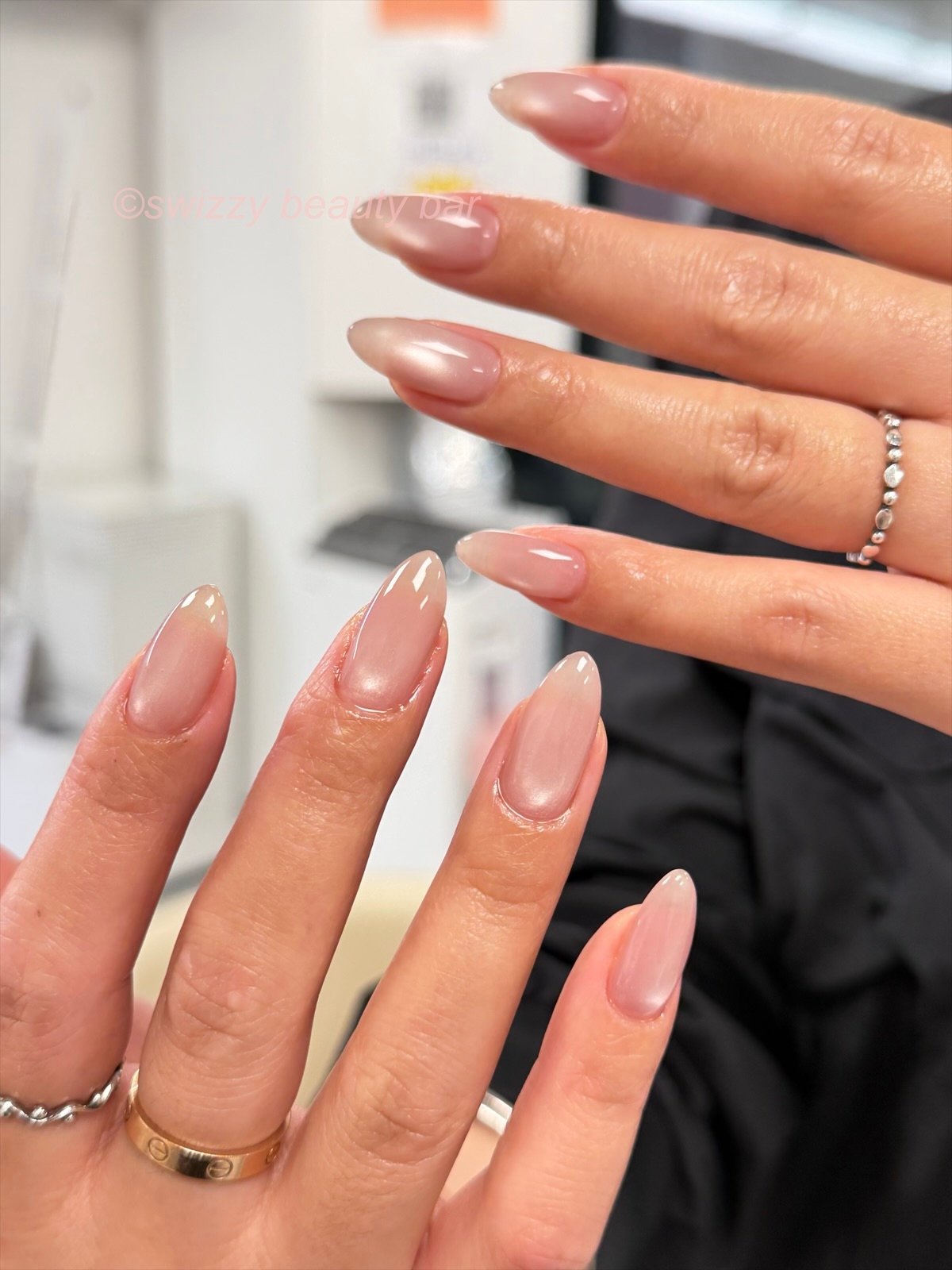 Mauve Minimalist nail art at Swizzy Beauty Bar, Japanese gel nails Flushing NY